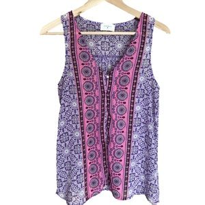 Sheer Everly Top, Pink and Purple | S